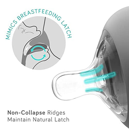 Nanobebe Flexy Silicone Baby Bottle, Anti-Colic, Natural Feel, Non-Collapsing Nipple, Non-Tip Stable Base, Easy to Clean 3-Pack, Teal, 5 oz - color: Teal, style: 5 Ounce 3-Pack