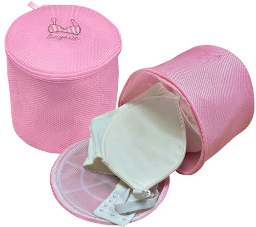 Large Bra Laundry Bags for Washing Machine, Fits All Cups Anti Deformation Bra Washing Bag, Lingerie Bags for Washing Delicates (2 Pack Pink) - color: 2 Pack Pink