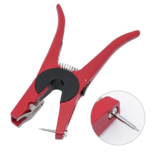 Livestock Ear Tag Applicator Cattle Ear Tagger | Cow Ear Tag Pliers Pig Clamp Animal Identification Card Installation Tools (Red)