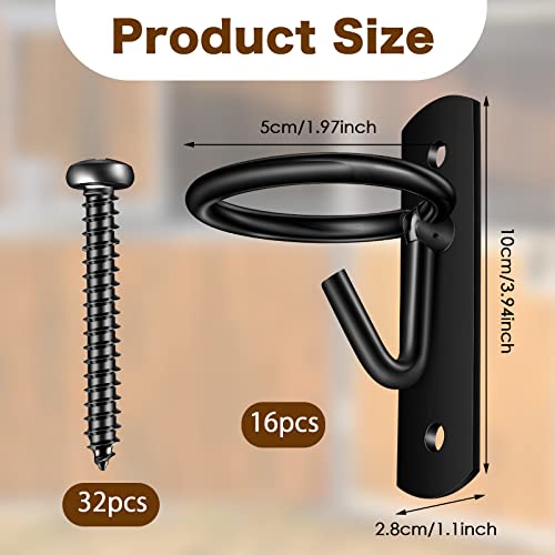 Tudomro 16 Pcs Heavy Duty Bucket Hooks for Horses Holder, Black - color: Black