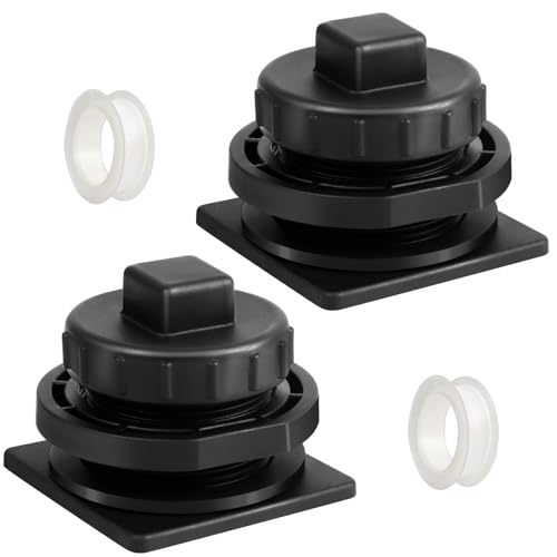 2Pcs Stock Tank Drain Plug Kit Compatible with Rubbermaid Water Trough 100 50 70 150 300 Gallon Stock Tank,Water Trough Drain Plug Kit for Rubbermaid FG424288BLA/FG424400BLA/FG424500BLA/FG424700BLA