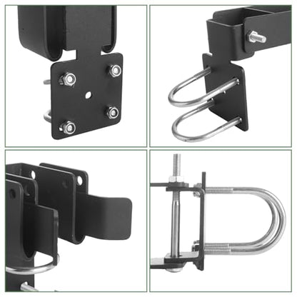 Chain Link Double Gate Latch for 1-3/8 Inch Gate Frames, Heavy Duty Chain Link Residential Strong Arm Double Gate Latch, Chain Link Fence Gate Latch for Ranch Fences & Yard Gates