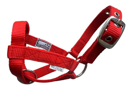 Livestock Goat Halter. Small, Medium, Large – Safe & Adjustable for Milking, Training, and Travel. (Red, Medium (30"–33")) - color: Red, size: Medium (30"–33")