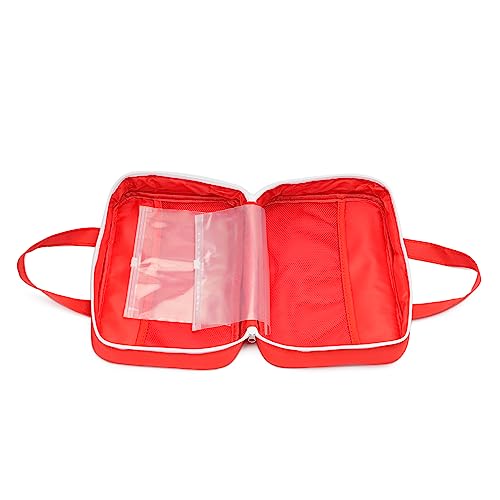 TOPASION Compact Empty First Aid Kit Bag Emergency Trauma Medical Pouch Travel Medicine Organizer Bag for Home, Camping, Traveling, Car (Red) - color: Red