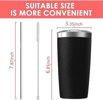 16 pack 20 oz Stainless Steel Insulated Tumbler with Straw and Lid, Double Wall Travel Coffee Mug Vacuum Insulated Bulk Tumbler, Suitable for Vehicle Cup Holders （White） - color: White, size: 16 Count (Pack of 1)