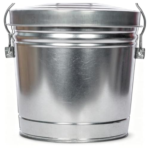 6 Gallon Galvanized Steel Locking Lid Storage Can, Airtight Rodent Proof Metal Bin for Pet Food Seed Dry Goods Storage