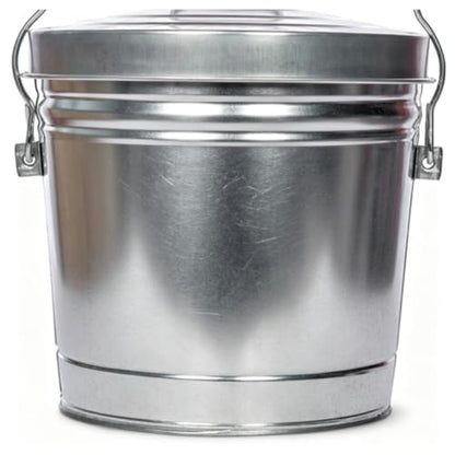 6 Gallon Galvanized Steel Locking Lid Storage Can, Airtight Rodent Proof Metal Bin for Pet Food Seed Dry Goods Storage