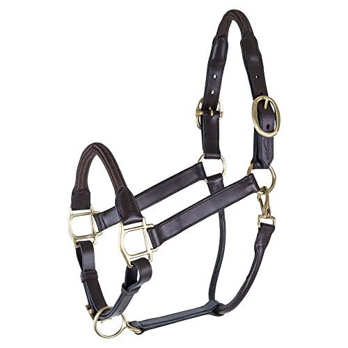 Schneiders Premier Leather and Rope Control Halter for Horses | Superior Horse Control | Enhanced with Rope Pressure Points | Double Ply Leather | Ideal for Young and Hot Horses - size: Full Size