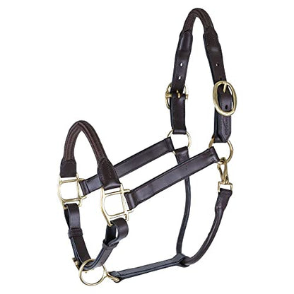 Schneiders Premier Leather and Rope Control Halter for Horses | Superior Horse Control | Enhanced with Rope Pressure Points | Double Ply Leather | Ideal for Young and Hot Horses - size: Cob