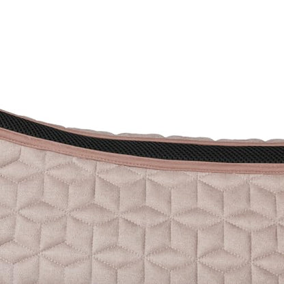 WeatherBeeta Suede Elite Air-Tec Jump Shaped Saddle Pad - color: Rose Quartz, size: L
