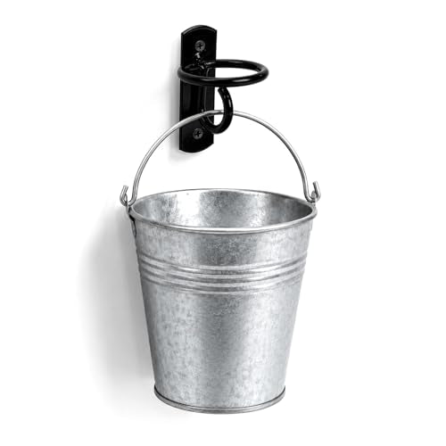 Cididu 10 Pack Bucket Hooks for Horses, Heavy Duty Water Bucket Hangers with Screws, Wall Mount Feed Bucket Holder for Horse Stalls Livestock Barn Farmhouse Stable Supplies, Curved Design