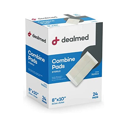 Dealmed Abdominal Combine Pads - Sterile 8 x 10 in - 24 Count - size: 8" x 10", style: Pack of 1