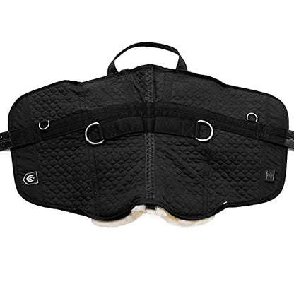 Werner Christ Horse Bareback Pad IBERICA Plus treeless Saddle in Spanish Style, Made of Real Sheepskin - color: Charcoal, size: Full