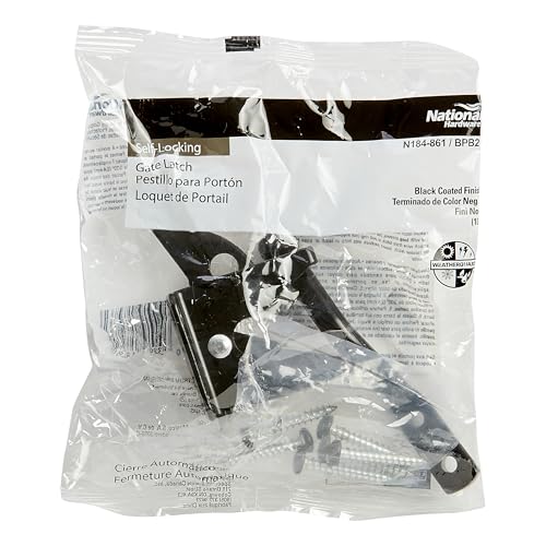 National Hardware Automatic Gate Latch, 4 in Strike, Steel, Black - size: 1 Count (Pack of 1)