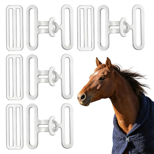 12 Pcs Universal Horse Blanket Surcingle Buckle Replacement Kit - Heavy Duty Hardware for Connection Webbing Strap Buckle - for Horse Blanket Repair and Restoration (4 Sets)