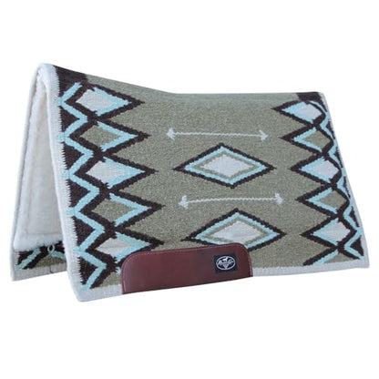 Professional's Choice Jalapeno Saddle Pad | 100% New Zealand Wool Blanket Top - color: Khaki, size: 30 x 34