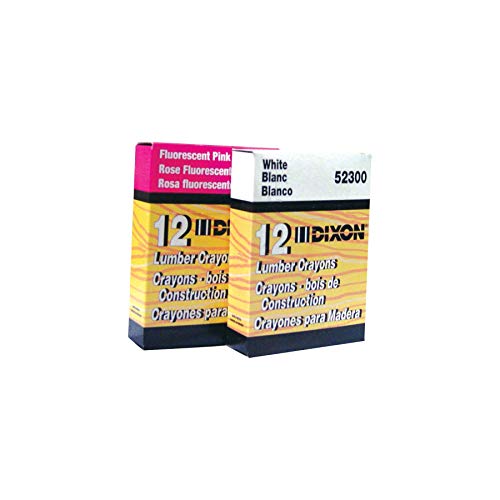 Dixon 52600 Lumber Marking Crayons, Fluorescent Pink, 12-Pack