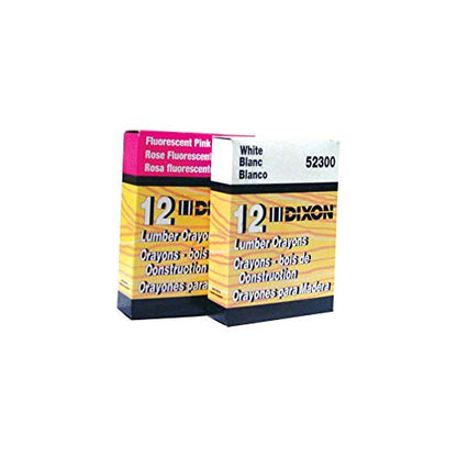 Dixon 52600 Lumber Marking Crayons, Fluorescent Pink, 12-Pack