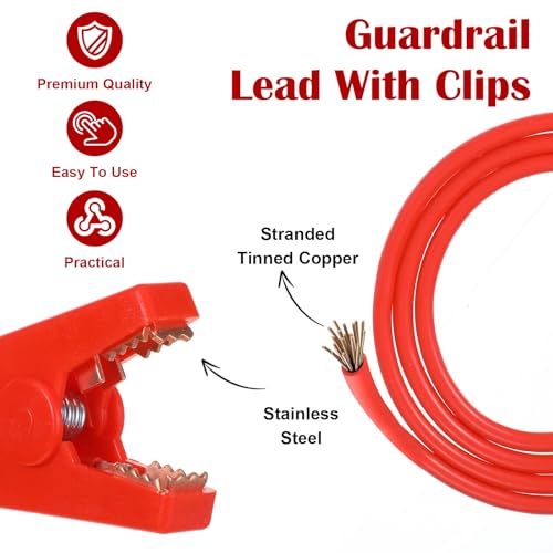 4 Pcs Electric Fence Wire Connectors Jumper Leads Cable with Alligator Clips 3.7FT Electric Fence Charger for Solar Fences Charger, Wire Copper Fencing, Energizer Connector