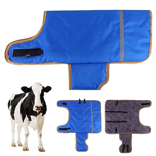 Pro Calf Blanket, Dogs Warm Clothes Mini Pigs & Donkeys Saver Coat Sheep Blanket for Keep Cow Warmming Thickened Belly Protection Windproof Livestock Protector