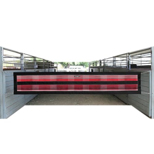 Barn Aisle Guard with Hardware, Chain Sides, Adjustable 10 to 12 ft, Merlot - color: 165-Merlot