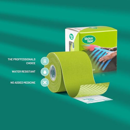 VetkinTape Canine & Equine Kinesiology Tape | Veterinary Tape 2.4" - color: Lime