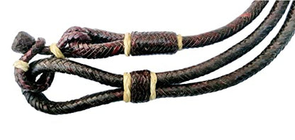 Chestnut/Burgundy/Maroon Raw Hide Hand Made Rope Matching Knots Raw Hide Leather Horse Tack Hand-Braided Romal Romel Reins Ranch Rope/Rope Reins-8.5 Ft, 52' Romel