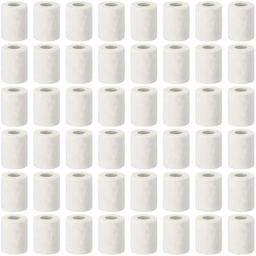 Treela 48 Pack Self Adhesive Wrap Bandage,White,3 Inches X 5 Yards - color: White, size: 3 Inch X 5 Yard
