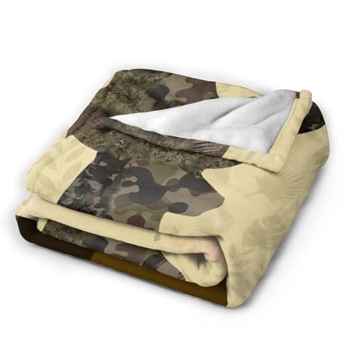 Deer Blanket Camouflage Hunting Throw Blanket Cozy Plush Elk Dad Ultra Soft Cabin Lodge Blankets Fuzzy Warm Gifts for Adults Men 50"X40" - color: Deer Dad Camouflage, size: 50"x40"