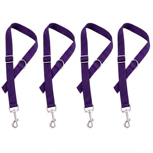 4Pack Nylon Bucket Straps for Horse Buckets & Hay Nets,Purple | Adjustable nylon bucket straps, heavy duty, quick release buckle, horse buckets, hay nets, water buckets, equestrian tack - color: Purple