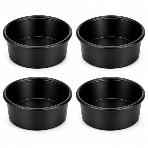 4Pcs Rubber Feed Pan, 1 Gallon Horse Feed Bucket - color: Black-4Quart, size: 4PCS