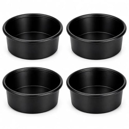 4Pcs Rubber Feed Pan, 1 Gallon Horse Feed Bucket - color: Black-4Quart, size: 4PCS