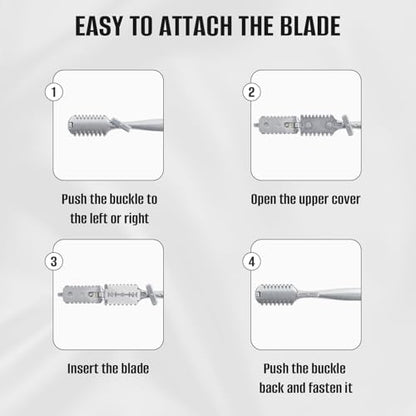 FEISIER Aluminum Double-Edge Hair Thinning Razor Comb with 10pcs Blades,Hair Texturizing Cutting Razor Comb for Thin and Thick Hair Trimming and Styling