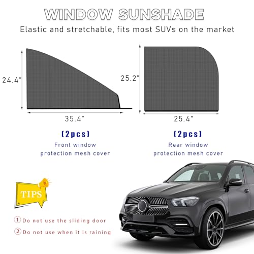 Ohleats 4PCS Car Window Shades, Heat & UV Block Mesh Cover, SUV - size: SUV 4PCS