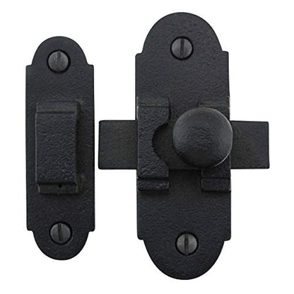 Renovators Supply Manufacturing Black Slide Bolt Door Latch 3.25" X 1.25" Antique Wrought Iron Small Metal Sliding Latches for Windows Or Cabinet Doors Rust Resistant Locks with Hardware - size: Pack of 1
