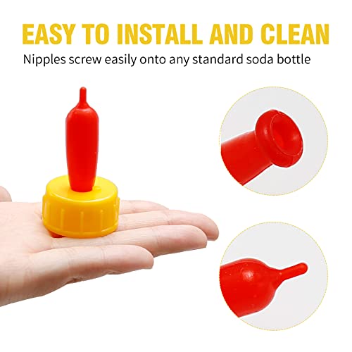 15 Pack Nipple for Goats Lamb Teat Feeder Sheep Goat Lamb Milk Drink Nipples Soft Rubber Pacifier for Small Animal Nursing Lambs and Goat Kids