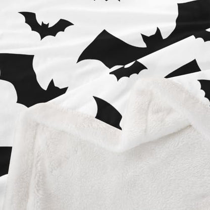 Feelyou Bat Fuzzy Throw Blanket Soft Fluffy Fleece Blankets Black and White Microfuber Plush Blankets 30"x40" - color: Black White, size: 30" x 40"