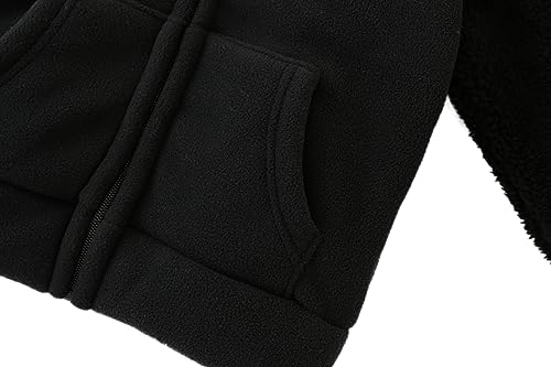 Toddler Winter Coats Baby Boys Girls Fuzzy Sherpa Fleece Jackets - color: Z-black, size: 2-3T