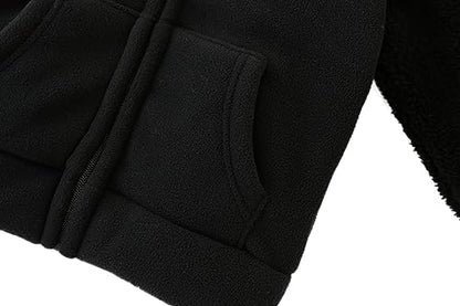Toddler Winter Coats Baby Boys Girls Fuzzy Sherpa Fleece Jackets - color: Z-black, size: 2-3T