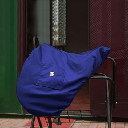 Harrison Howard Premium English Saddle Cover, Waterproof & Breathable Fleece-Lined Protective Saddle Cover - color: Navy, size: GP/CC-One Size
