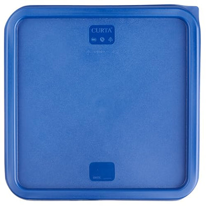 CURTA 8-Pack 18 Qt NSF Clear Polycarbonate Food Storage Containers with Blue Lids - Square, Commercial-Grade, Freezer & Dishwasher Safe, Stackable - color: 18.0 Qt 8-Pack(Blue Lids)