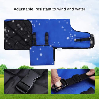 2pcs All-Weather Calf Blanket with Fleece Lining & Windproof Shell - Versatile Goat Blankets for Winter and Durable Sheep Blanket with Full Belly Coverage (Blue 2pcs) - color: Blue