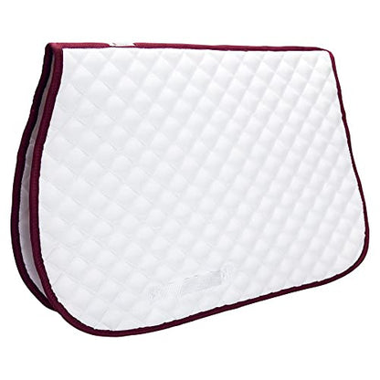 Dura-Tech White All Purpose Horse Saddle Pad | Versatile Use | Comfort Padding | Breathable Design | Secure Fit | Perfect Dimensions - color: WHITE NAVY