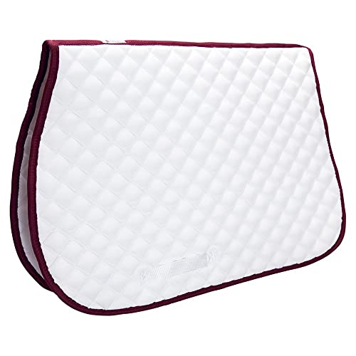 Dura-Tech White All Purpose Horse Saddle Pad | Versatile Use | Comfort Padding | Breathable Design | Secure Fit | Perfect Dimensions - color: WHITE BLACK