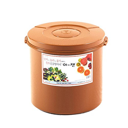 E-Jen Premium Kimchi, Sauerkraut Container Probiotic Fermentation with Inner Vacuum Lid Round (5.8 gal/ 22L) - size: 22 l