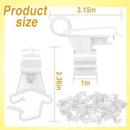 Chunful 100 Pcs T-Post Poly Tape Insulator Large Snap T-Post Holding Electric Fence Insulator for Farm Fence (White) - color: White