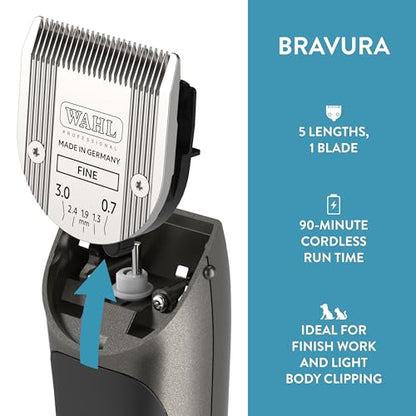 Wahl Professional Animal Bravura Lithium Ion Clipper, 41870-0425, Gunmetal - color: Gunmetal