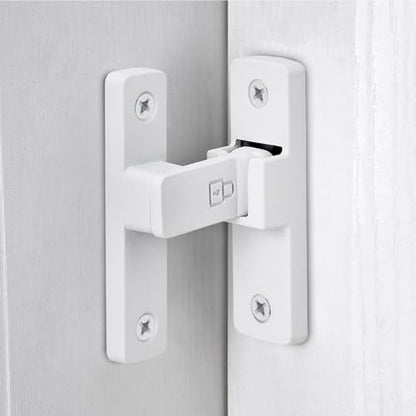 Matte White 90 Degree Zinc Alloy Barn Door Latch, Flip Gate Lock - color: Matte White_90 Degree