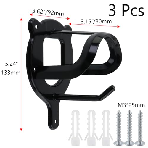 Semetall Horse Bridle Rack,3Pcs Black