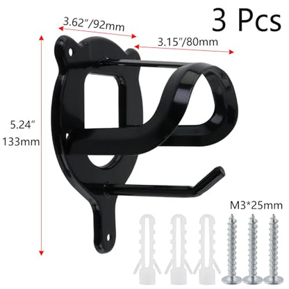 Semetall Horse Bridle Rack,3Pcs Black